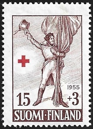 1955 Punainen Risti 15 + 3 mk **  LaPe 448