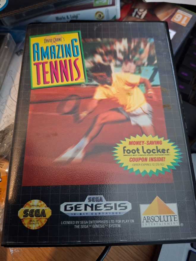 Sega Genesis David Cranes Amazing Tennis CIB