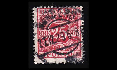 Tanska PORTO_15 o 25 öre punainen tas. tausta (1921)