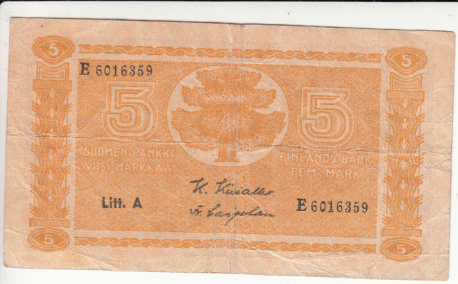 5 mk 1945 litt A   e6016359  kiv-car kl 4