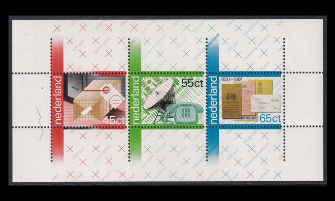 Alankomaat 1180BL22 ** Posti- ja telelaitos 100v (1981)