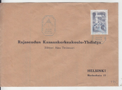 Erikoisleima 28.3  1959 Porvoo   vaaleansininen leima