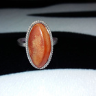 Vintage desing Venäläinen Hopea Meripihka sormus Amber 875 I - pikkukuva 2