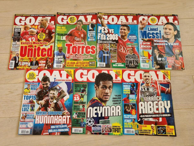 7 kpl Goal International Football lehtiä 2007,2013, 2014
