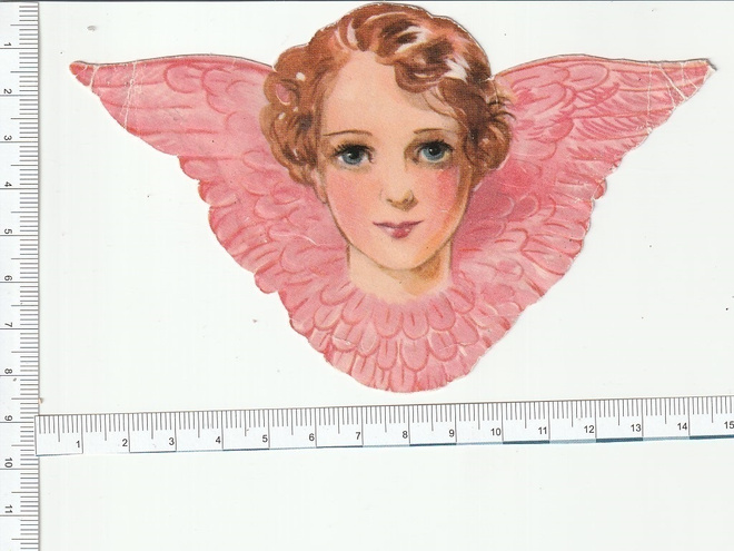 *EO 5906, iso pinkki siipienkeli, 13,5 x 8,5 cm *
