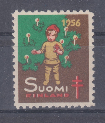 1956 TUB joulumerkki postituoreena.