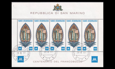 San Marino 1147kb o Postimerkki 100v (1977)