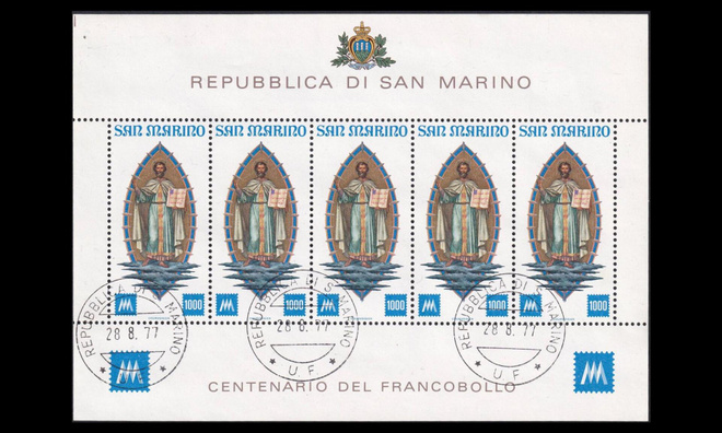 San Marino 1147kb o Postimerkki 100v (1977)