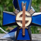 Suojeluskunta Sininen risti. Halkaisija - 41 mm. Siististi p - pikkukuva 5
