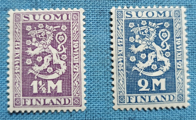 1927 Itsenäisyyden 10-vuotisjuhla postimerkit leimaamattomat