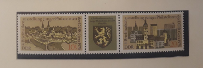 DDR 1976 - Postimerkkinäyttely  ++ välilöpari