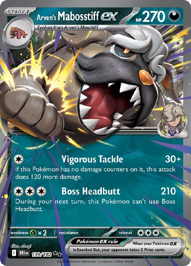 Arven's Mabosstiff ex 139/182 - Destined Rivals - NM/M