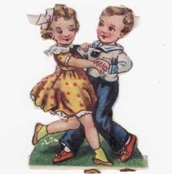 Z&M / Pallomekkoinen tyttö tanssii pojan kanssa. 1930-40-l.