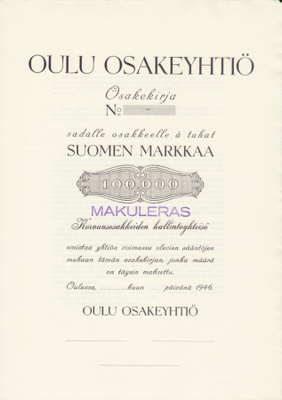 OKK 1946 Oulu Oy, Oulu bla
