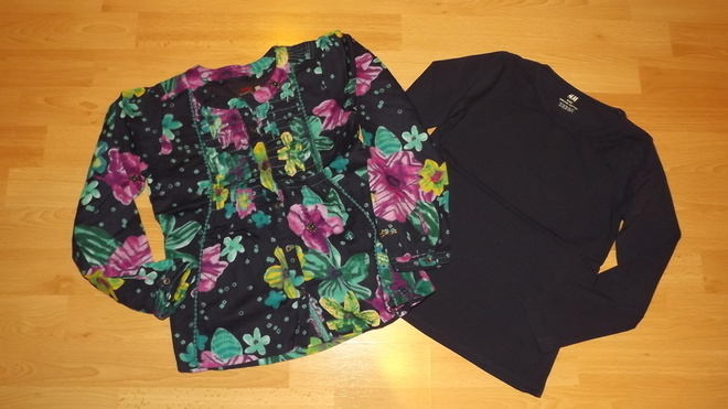 Catimini paitapusero ja H&M t-paita 8-vuotiaalle