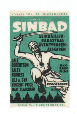 Porin Tulitikkutehdas SINBAD Etiketti