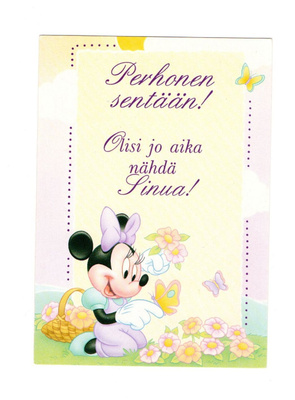 Minni Hiiri °°PERHONEN SENTÄÄN...° -KORTTI /Karto (Disney)