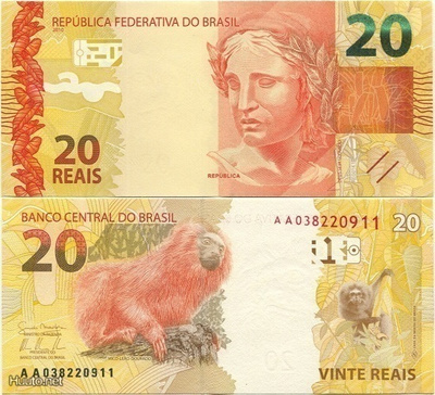 Brasilia Brazil 20 Reais 2010 (2012) UNC uusi hieno sarja!!