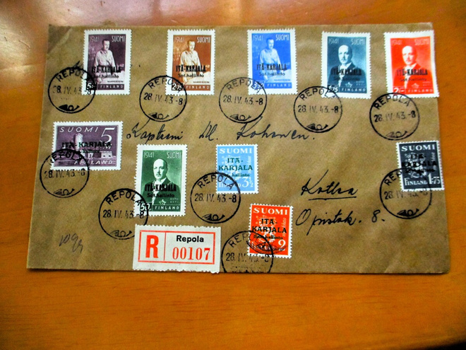 1943 Repola neljän julkaisun R kuori Kotkaan tulol.