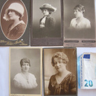 4 CDV Valokuvaa Sama Rouva Eri Iässä UPEA Hattu ym alk 1900- - pikkukuva 1