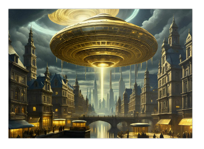 100 kpl uusia UFO Sci-Fi taide julisteita koko A4