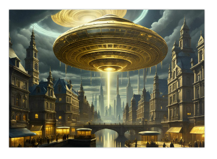 100 kpl uusia UFO Sci-Fi taide julisteita koko A4