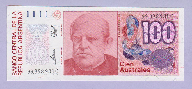Argentiina 100 Australes v.1985 UNC P-327
