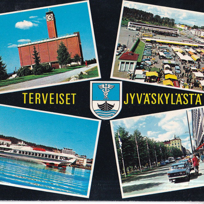 Jyväskylä. sommitelmakortti, vaakuna. e282