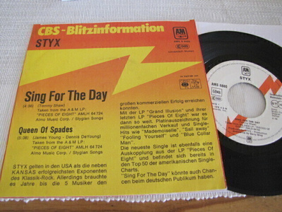 Styx Sing for the day 7 45 saksa 1978 promo