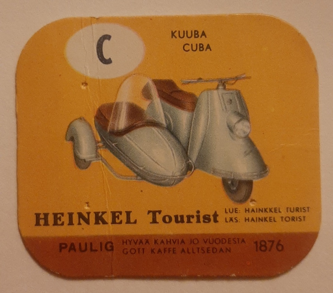 Paulig Heinkel Tourist Kuuba autokortti kahvikortti keräily