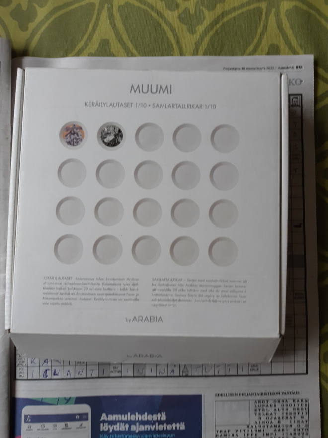 2kpl legendaarista muumilautasta
