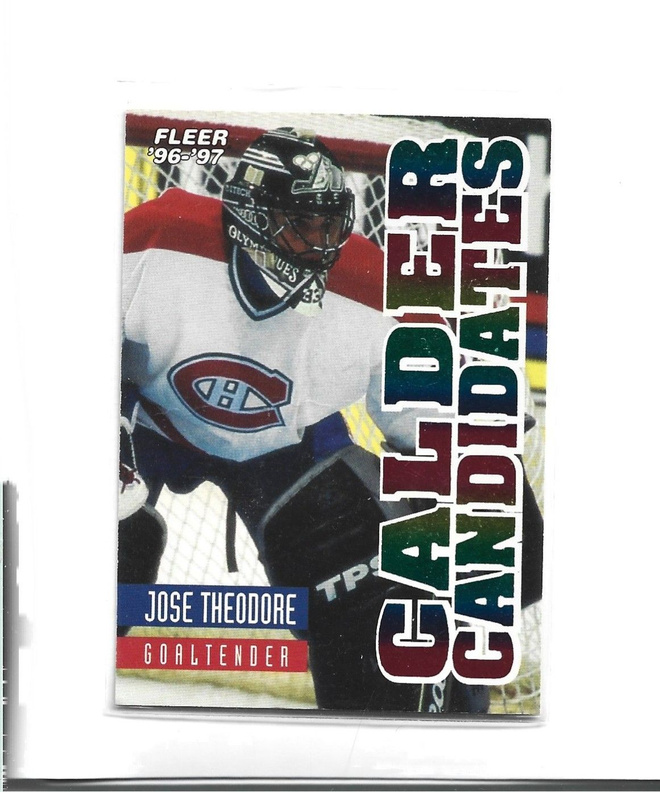 JOSE THEODORE  (mv) CALDER CANDIDATES # 9 of 10 FLEER 96-97
