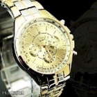204 .. Fashion Gold Steel Quartz Mens .. Rannekello - pikkukuva 3