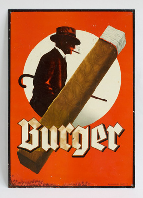Burger cigars mainoskyltti 1930-luvulta