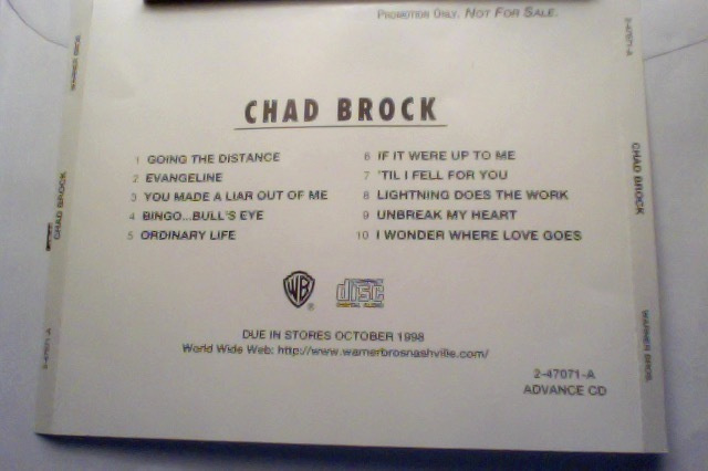 CHAD BROCK :: CHAD  BROCK :: RARE PROMO ADVANCED CD 1998
