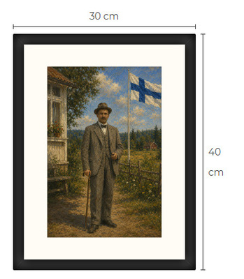 Uusi Mannerheim art print kehystetty 30 cm x 40 cm