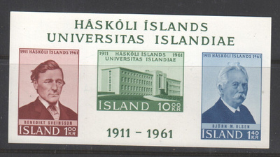 Islanti 1961 blokki postituoreena.