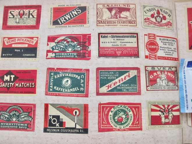 32 VANHAA Tulitikku Etikettiä Viipuri Kaalamo ym 1930-l