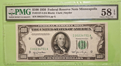 USA, 100 Dollars 1950 Minneapolis, PMG 58 EPG.