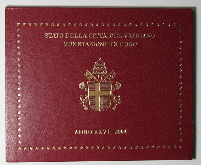 2004 VATIKAANI 1c - 2 euro kansiossa BU Kansiossa