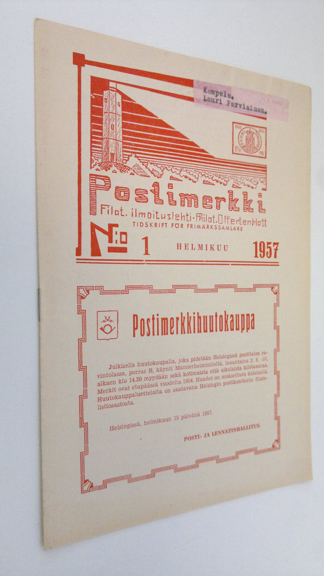 Postimerkki vuosikerta 1957 nro 1 : filateelinen ilmoitus...
