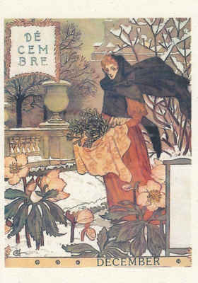 Eugene Grasset: Joulukuu (postikortti)