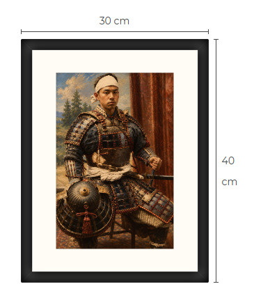 Uusi Samurai art print kehystetty 30 cm x 40 cm