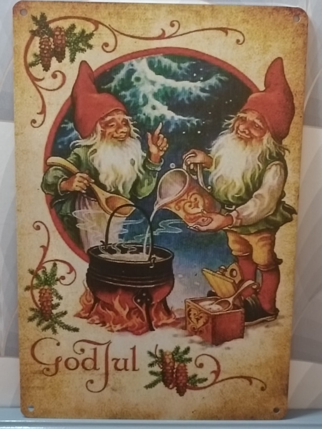 TONTUT TEKEE JOULUPUUROA RETRO JOULUTAULU