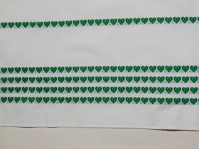 Retroverho  - 190 cm x 43 cm vihreä sydänkuosi