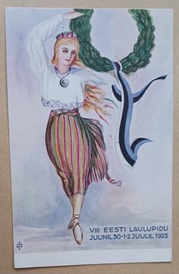 Tallinna, VIII Laulujuhlat 1923, vanha piirrospk. käyt. 1927