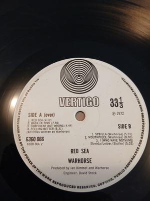 Warhorse. -Red Sea. LP -Pelkkä levy-