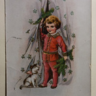 Lapsi ja koira tuovat havuja jouluksi, p. 1928 - pikkukuva 1