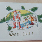 Soikiokortti, joulupukki, lapset keräävät omenoita ym, 1915 - pikkukuva 1