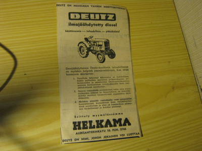 Deutz traktorimainos